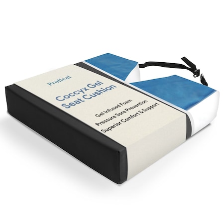 Proheal Gel Infused Foam Wheelchair Seat Cushion w/ Coccyx Cutout -26 x 20 x3 in PH-74020CX